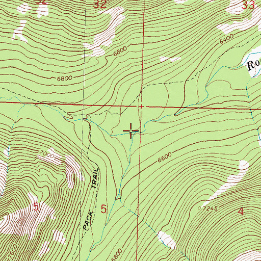Topographic Map of South Fork Rock Creek, MT