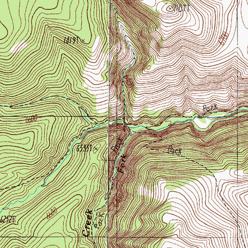 Topographic Map of South Fork Ruby Creek, MT