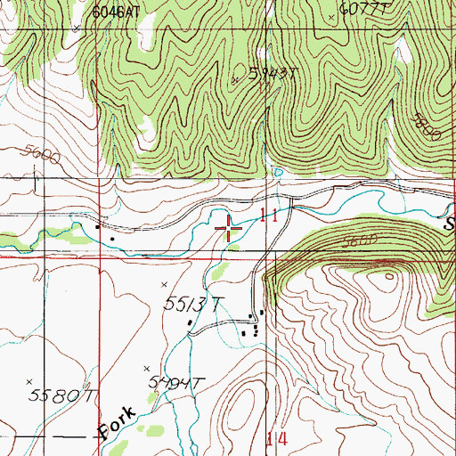 Topographic Map of South Fork Spanish Creek, MT