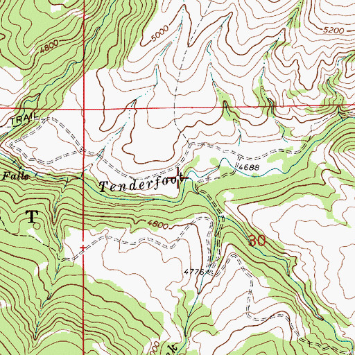 Topographic Map of South Fork Tenderfoot Creek, MT