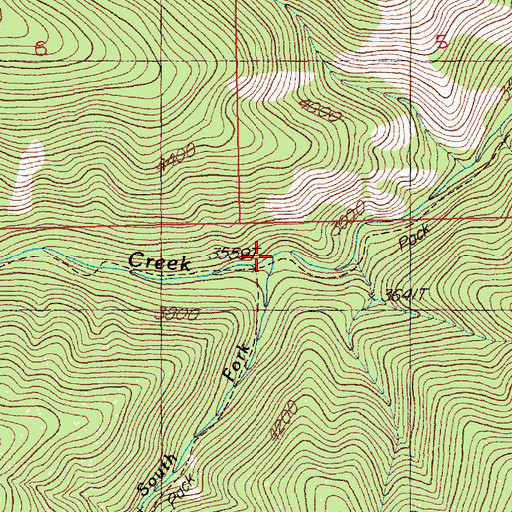 Topographic Map of South Fork Wilkes Creek, MT