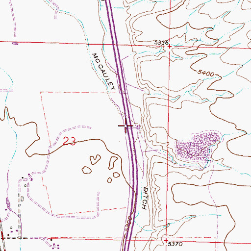 Topographic Map of South McCauley Ditch, MT