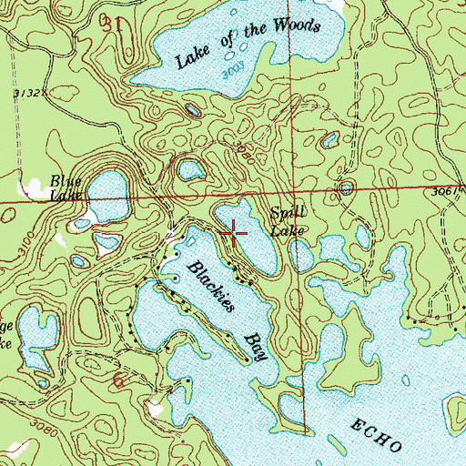 Topographic Map of Spill Lake, MT