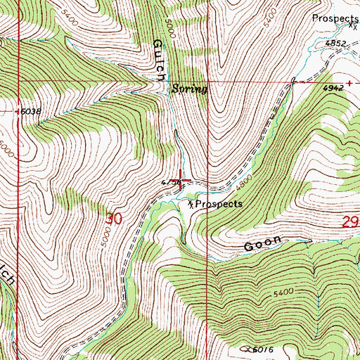 Topographic Map of Spilling Gulch, MT