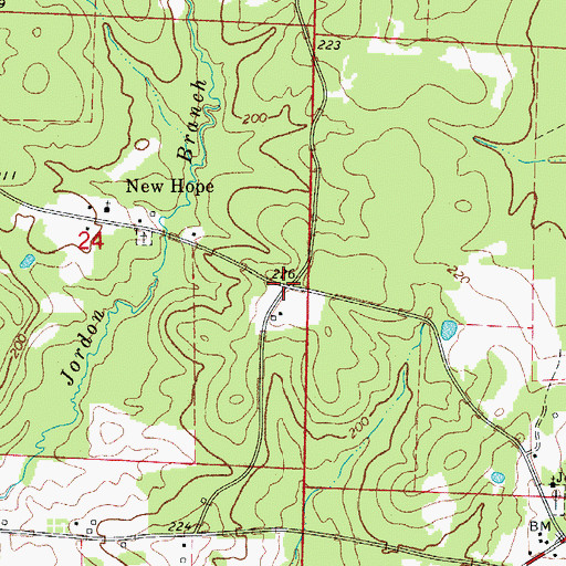 Topographic Map of Tubal, AR