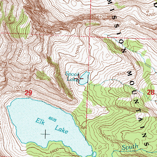 Topographic Map of Spook Lake, MT