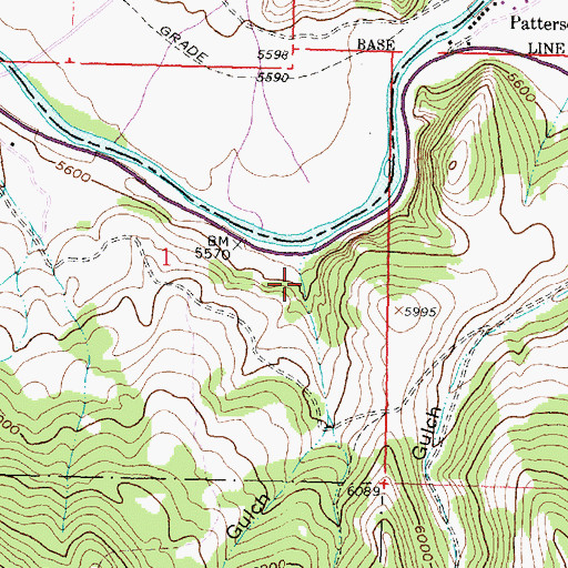 Topographic Map of Titan Gulch, MT