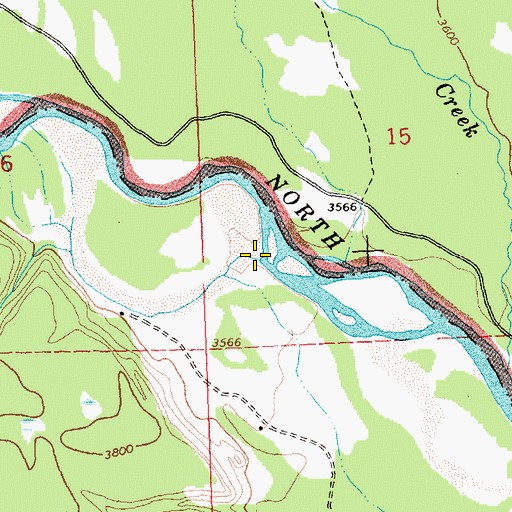 Topographic Map of Spruce Creek, MT
