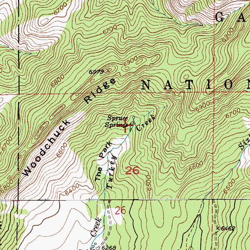 Topographic Map of Spruce Springs, MT