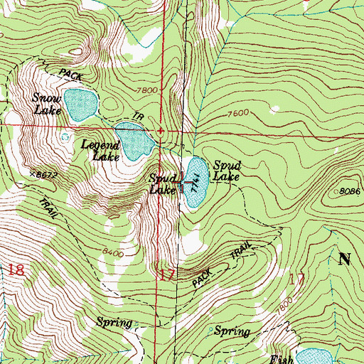 Topographic Map of Faith Lake, MT