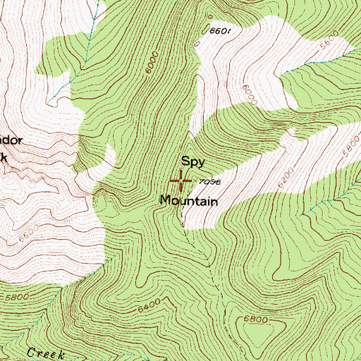 Topographic Map of Spy Mountain, MT