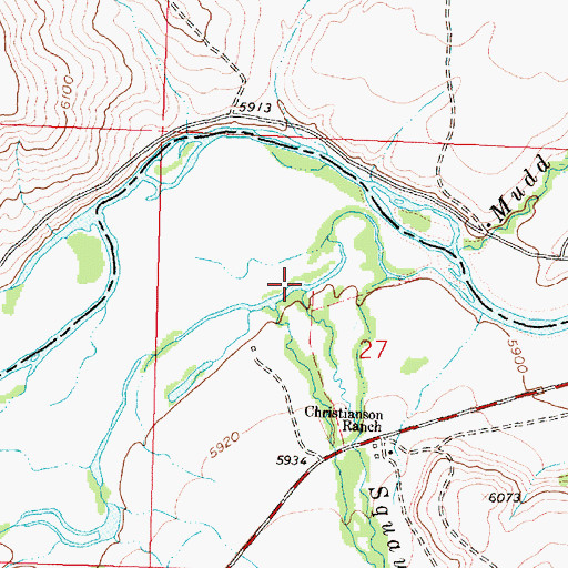 Topographic Map of Christiansen Creek, MT