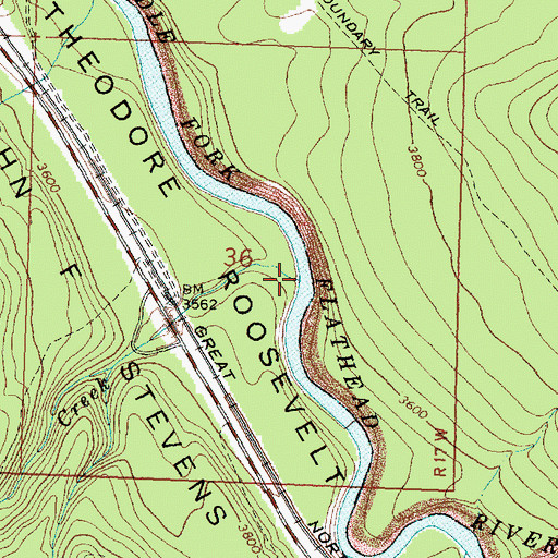 Topographic Map of Stanton Creek, MT