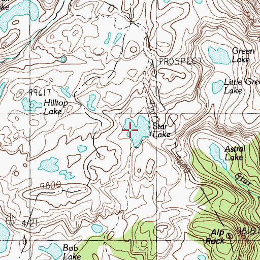 Topographic Map of Star Lake, MT