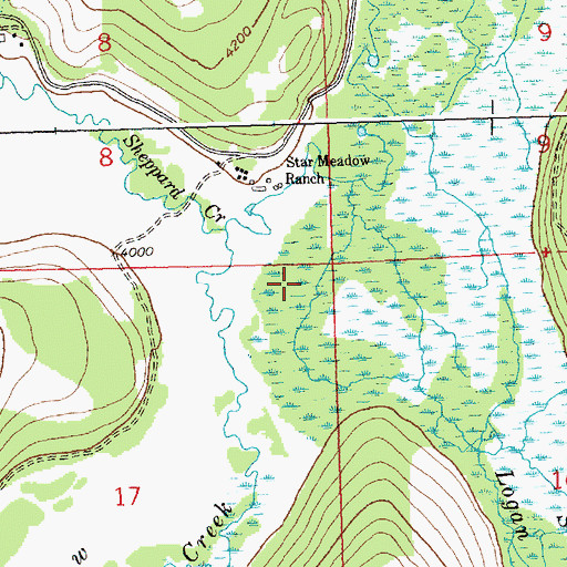 Topographic Map of Star Meadow, MT