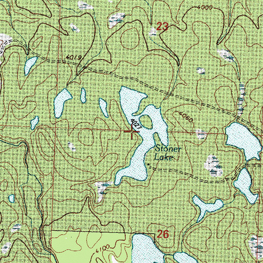 Topographic Map of Stoner Lake, MT