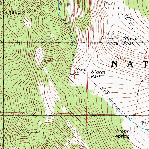 Topographic Map of Storm Park, MT