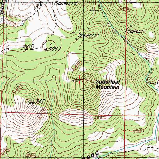 Topographic Map of Sugarloaf Mountain, MT