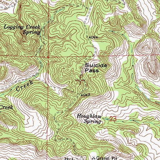 Topographic Map of Suicide Pass, MT
