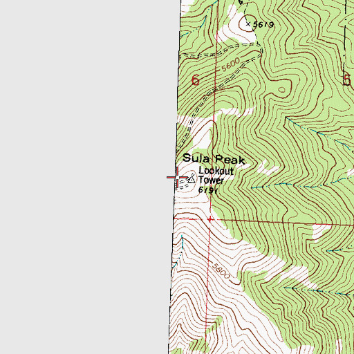 Topographic Map of Sula Peak, MT