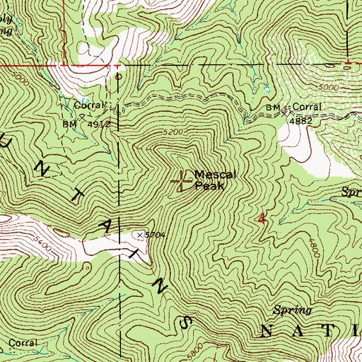 Topographic Map of Mescal Peak, AZ