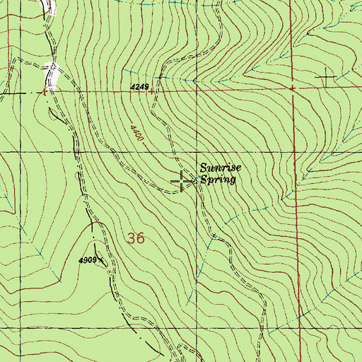 Topographic Map of Sunrise Spring, MT
