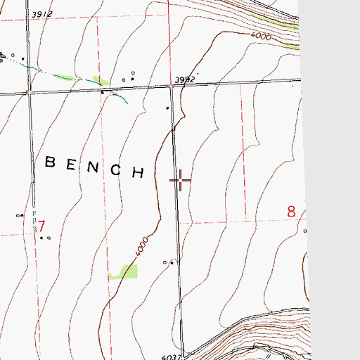 Topographic Map of Sunset Bench, MT
