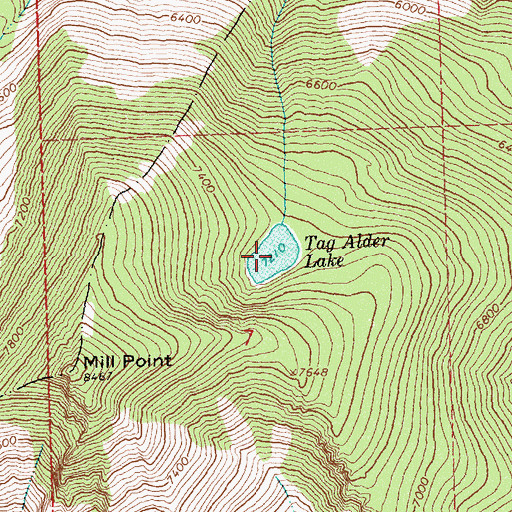 Topographic Map of Tag Alder Lake, MT
