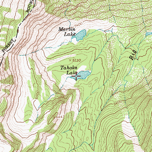 Topographic Map of Tahoka Lake, MT