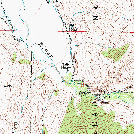Topographic Map of Tate Place, MT