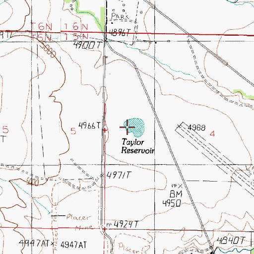 Topographic Map of Taylor Reservoir, MT