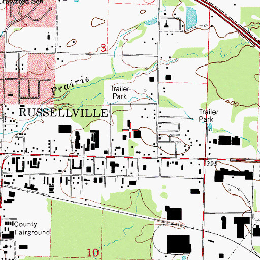 Topographic Map of Pope County Detention Center, AR