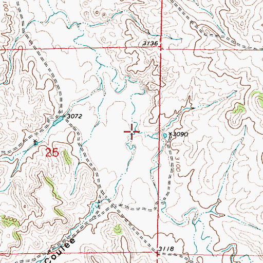 Topographic Map of The Breaks Coulee, MT