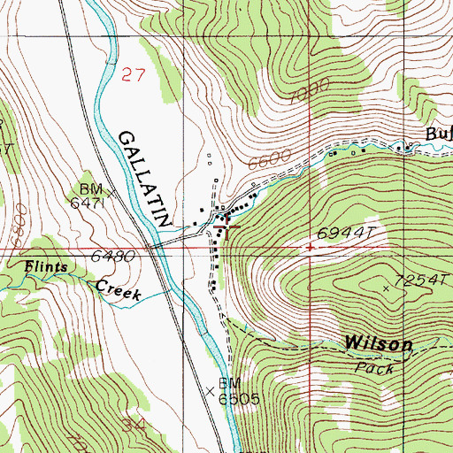 Topographic Map of Three Hundred and Twenty Ranch, MT