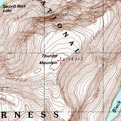 Topographic Map of Thunder Mountain, MT