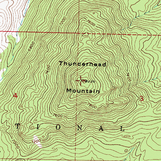 Topographic Map of Thunderhead Mountain, MT