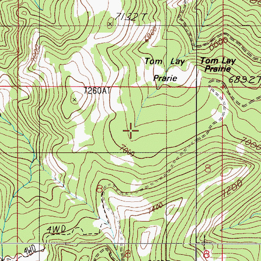 Topographic Map of Tom Lay Prairie, MT