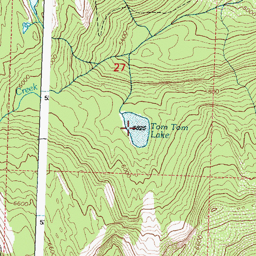 Topographic Map of Tom Tom Lake, MT