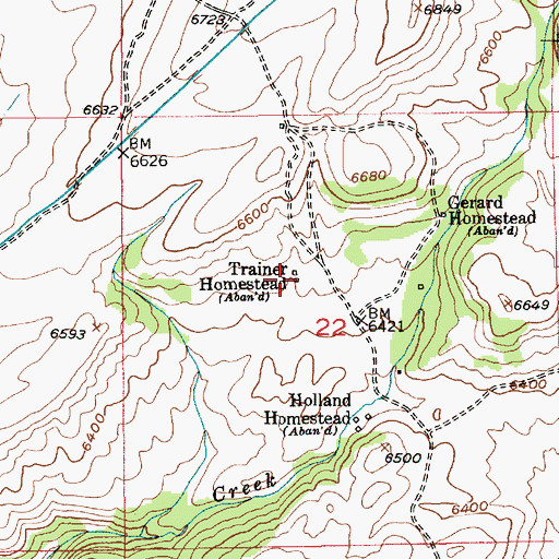 Topographic Map of Trainer Homestead, MT