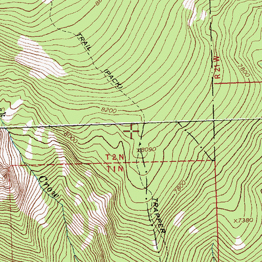 Topographic Map of Trapper Peak Trail, MT