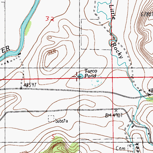 Topographic Map of Turco Pond, MT