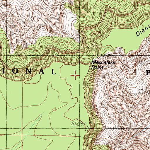 Topographic Map of Mescalero Point, AZ
