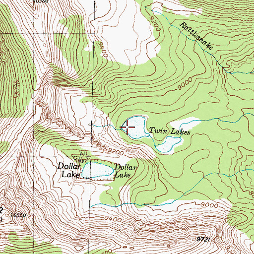 Topographic Map of Twin Lakes, MT