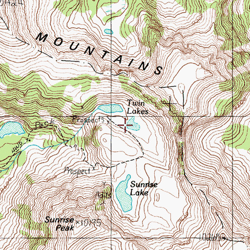 Topographic Map of Twin Lakes, MT