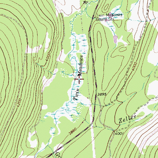 Topographic Map of Twin Meadows, MT