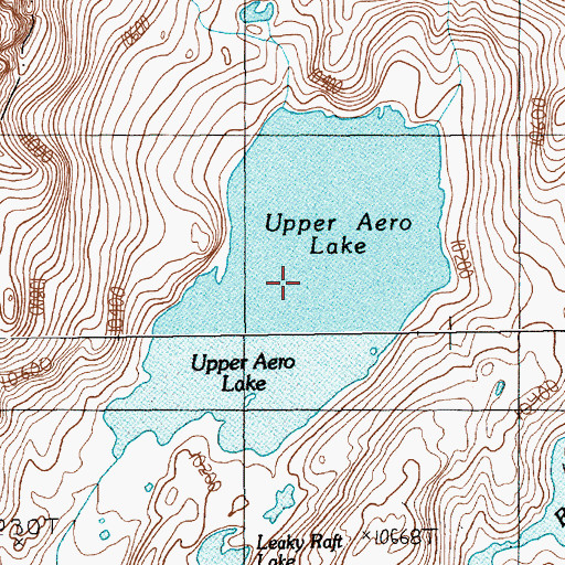 Topographic Map of Upper Aero Lake, MT