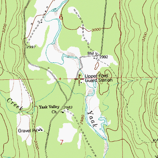 Topographic Map of Upper Ford Guard Station, MT