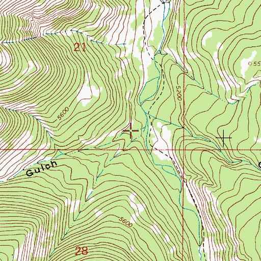 Topographic Map of Urvi Gulch, MT
