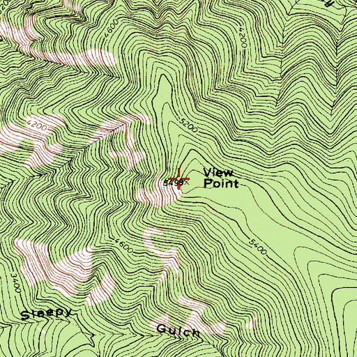 Topographic Map of View Point, MT