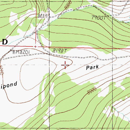 Topographic Map of Vipond Park, MT